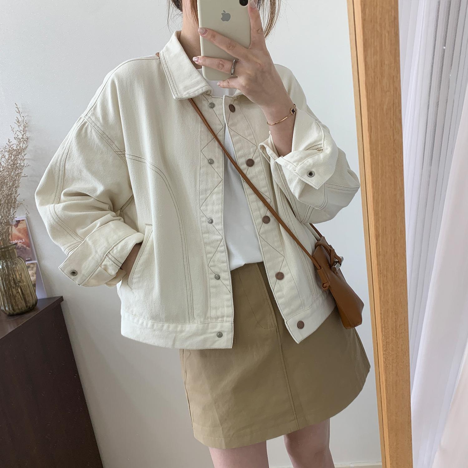 9519高级感气质牛仔短外套女2025春秋新款小个子百搭夹克水洗上衣