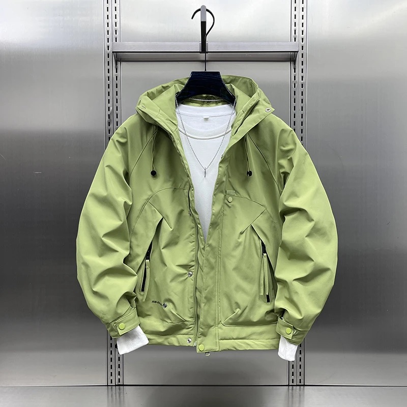 2025秋冬新款男士加厚抗寒夹克美式高街连帽设计感棉服防风外套