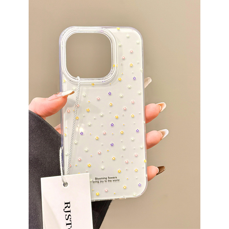 奥菲顿满屏多巴胺小花适用iPhone16大孔手机壳华为vivo小米oppo套