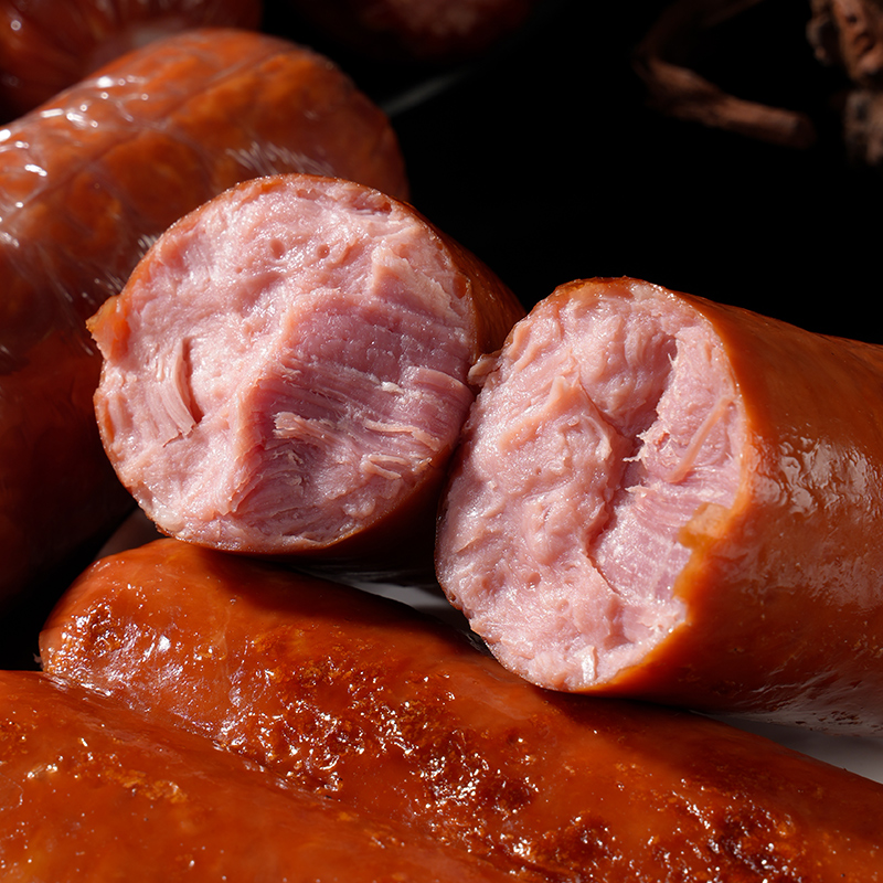 喜旺传统大块肉火腿350g圆火腿果木烤山东即食