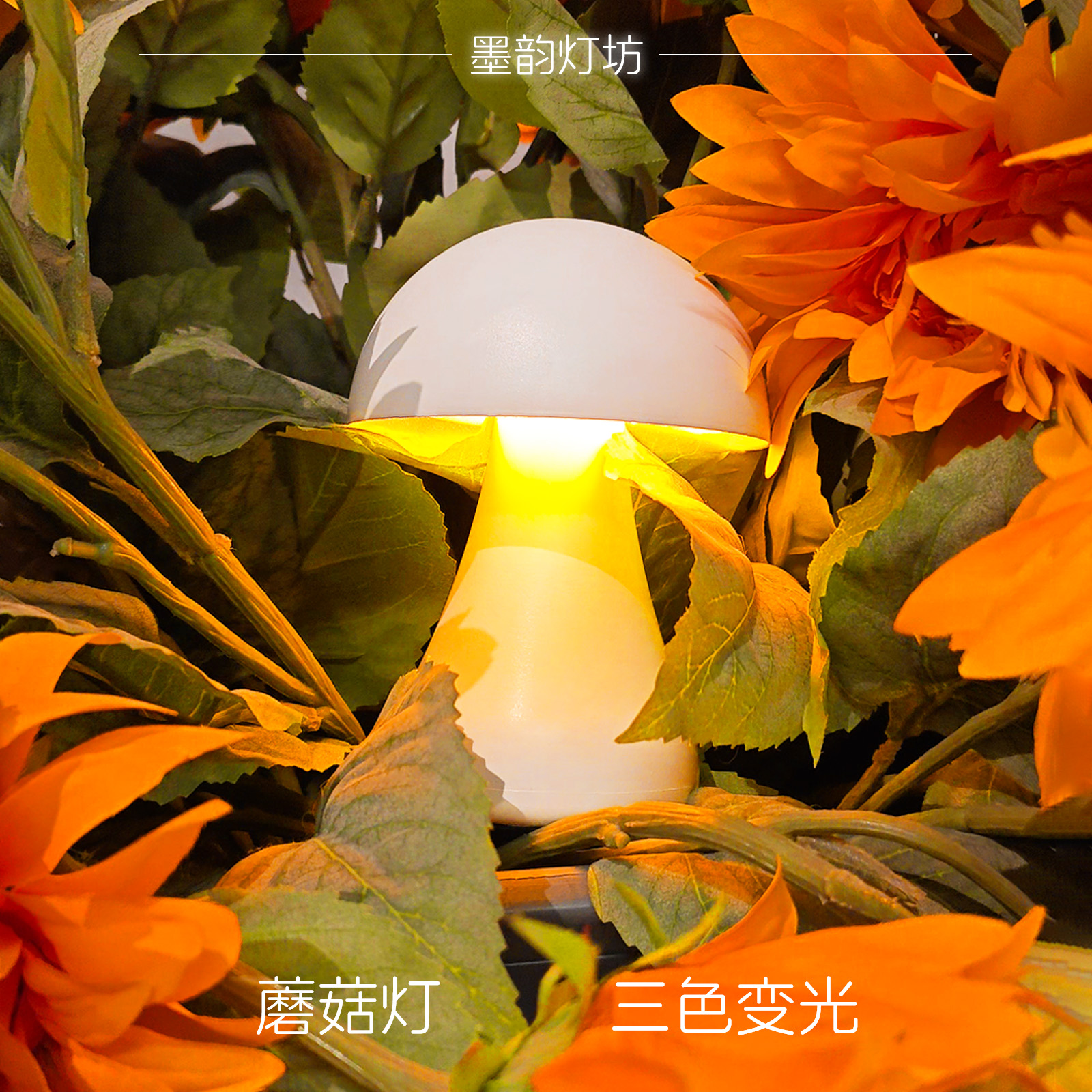 【清仓】小夜灯蘑菇卧室睡眠灯触摸酒吧露天阳台桌灯充电简约床头灯