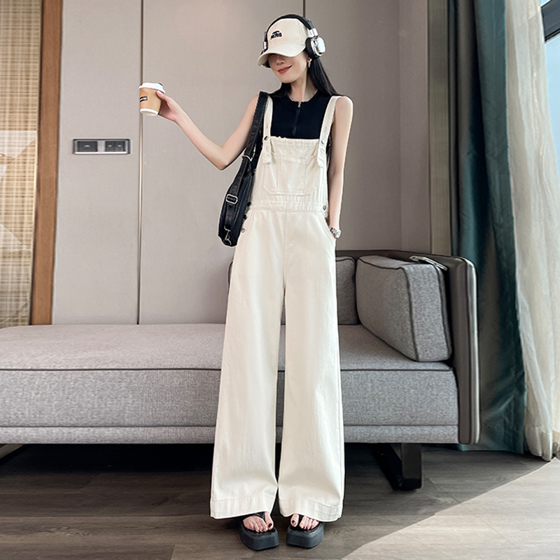 减龄牛仔背带裤阔腿裤女春秋2025新款宽松休闲高腰显瘦气质连体裤