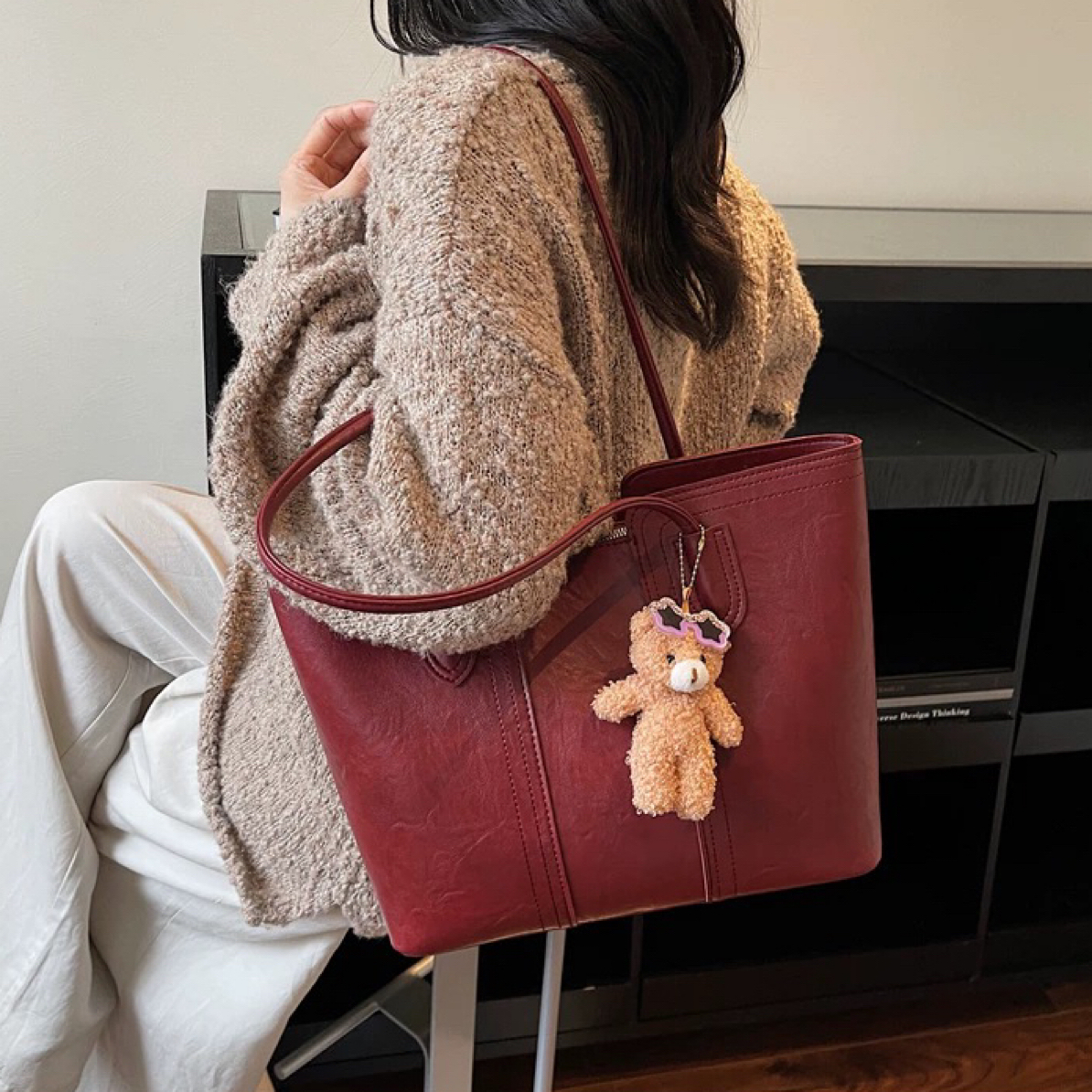 红色婚包大容量包包女2025新款高级感单肩通勤包新娘结婚托特包