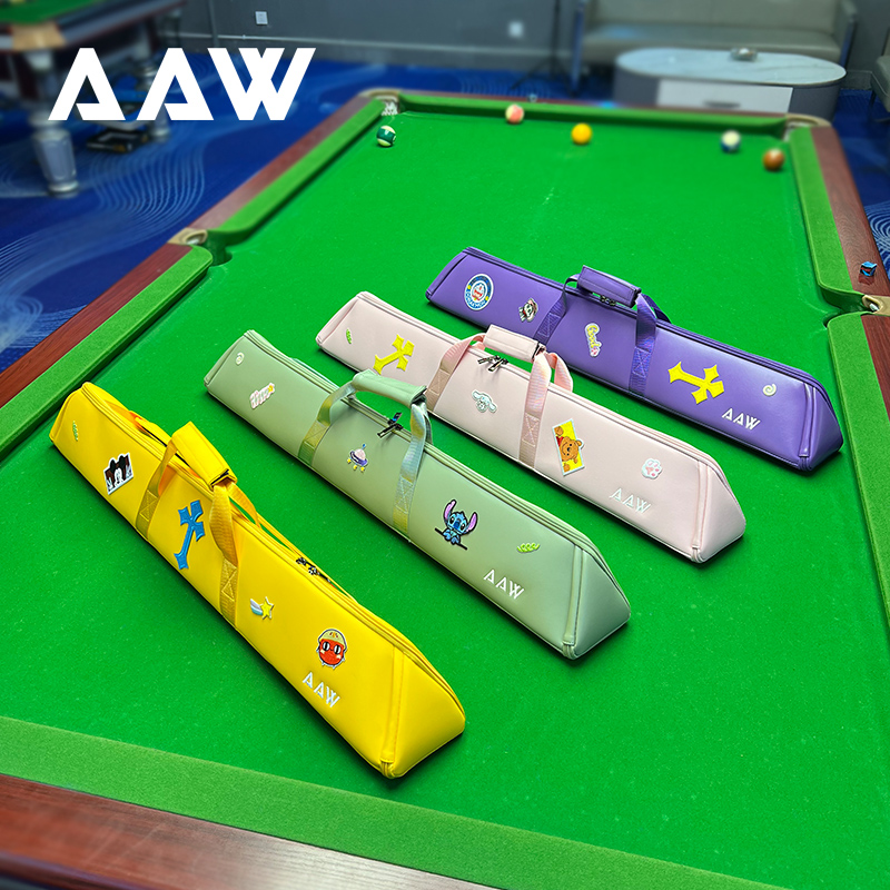 时尚新款果冻马卡龙台球杆包二分之一大头杆包徽章玩偶九球杆袋套