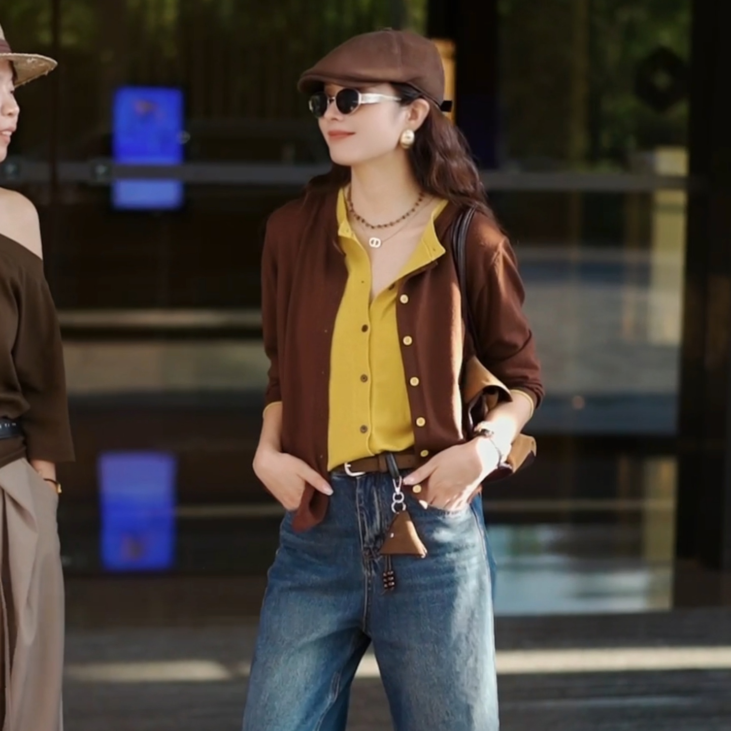 假两件针织衫女2025秋季新款软糯慵懒风减龄独特别致撞色百搭上衣