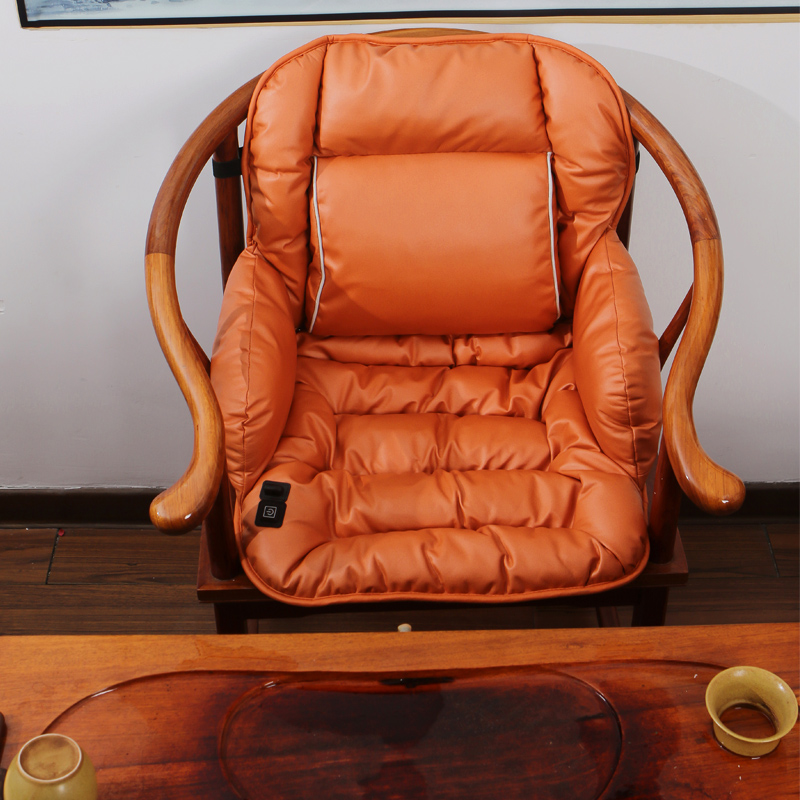 新中式茶椅圈椅太师椅加热沙发坐垫护腰半包围靠垫一体适用红木椅