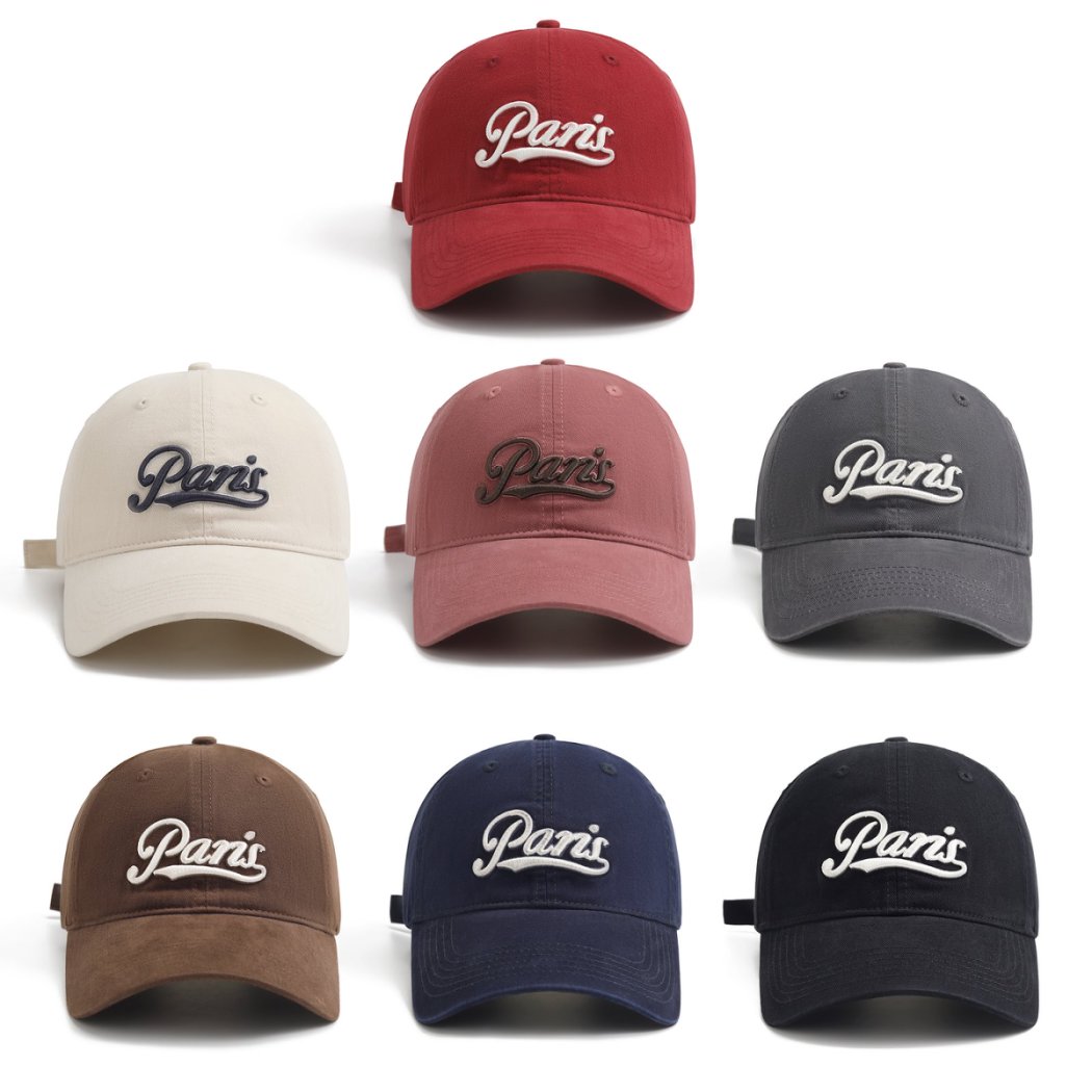 【Paris巴黎】美式复古棒球帽女大头围软顶刺绣鸭舌帽显脸小