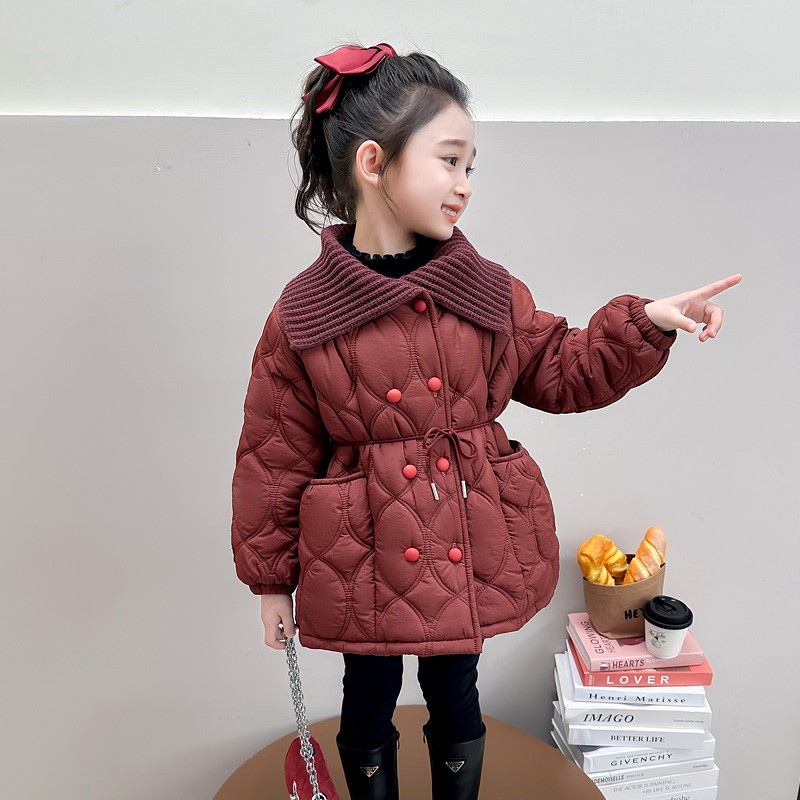 【新疆西藏包邮】女童秋冬棉衣2024新款时髦女宝宝时髦洋气加厚儿