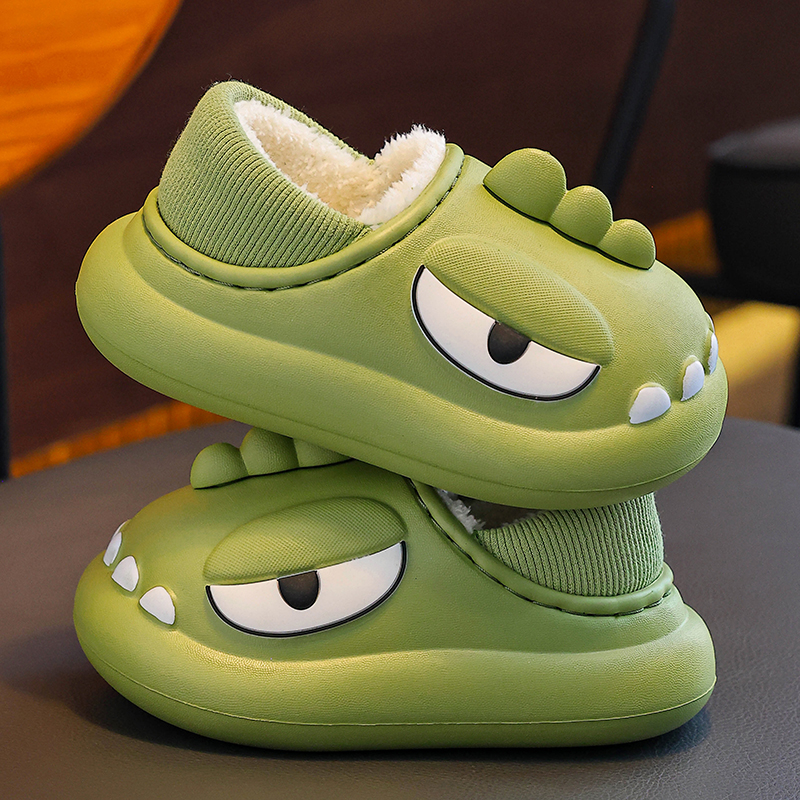 秋冬季儿童包跟棉鞋男女童EVA防水居家亲子踩屎感保暖宝宝棉拖鞋
