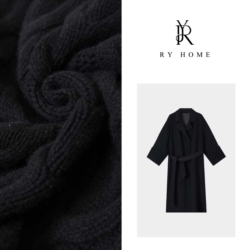 容雨RYHOME~100骆驼绒＋山羊绒冬的热章高奢长款大衣W1590