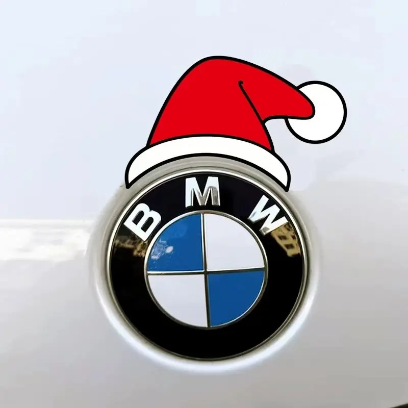 适用宝马贴纸3系5系X1X3X4圣诞帽小红帽贴纸汽车个性车身标饰车贴