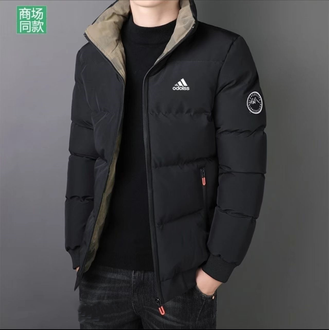 【官网直发-保暖防风】品牌保暖防风棉衣秋冬男士夹克立领修身外套