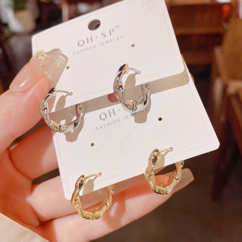 铜合金亚克力耳饰 高级感耳圈新款潮耳环轻奢小众素圈圈耳钉耳饰