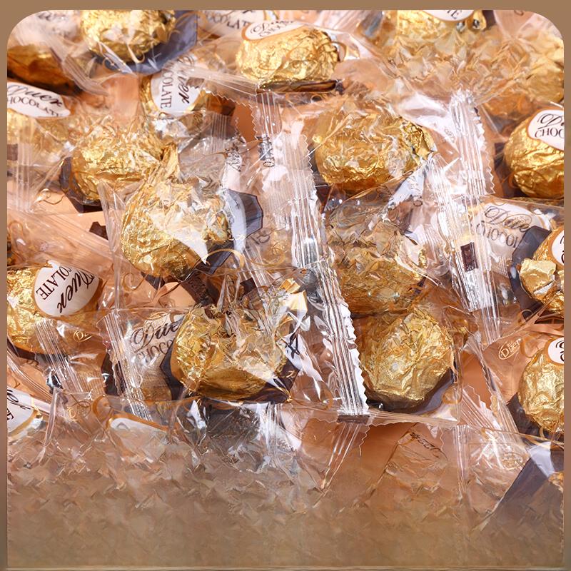 金沙巧克力婚庆散装零食喜糖果送礼物金球圆球果仁夹心情人节杜尔