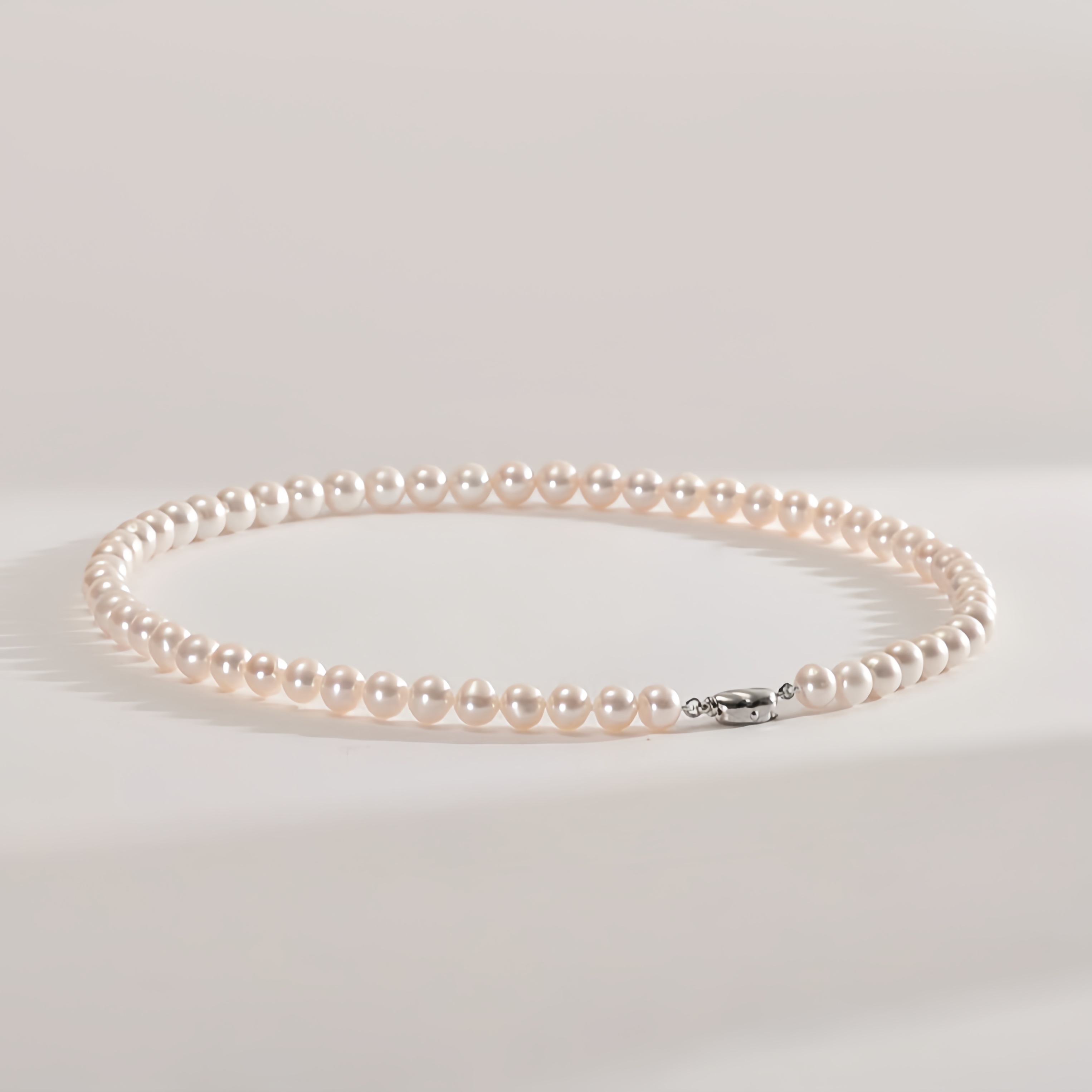 【姐弟珍珠8-9mm】淡水无核真珍珠项链毕业级别实卡无暇极光樱花粉