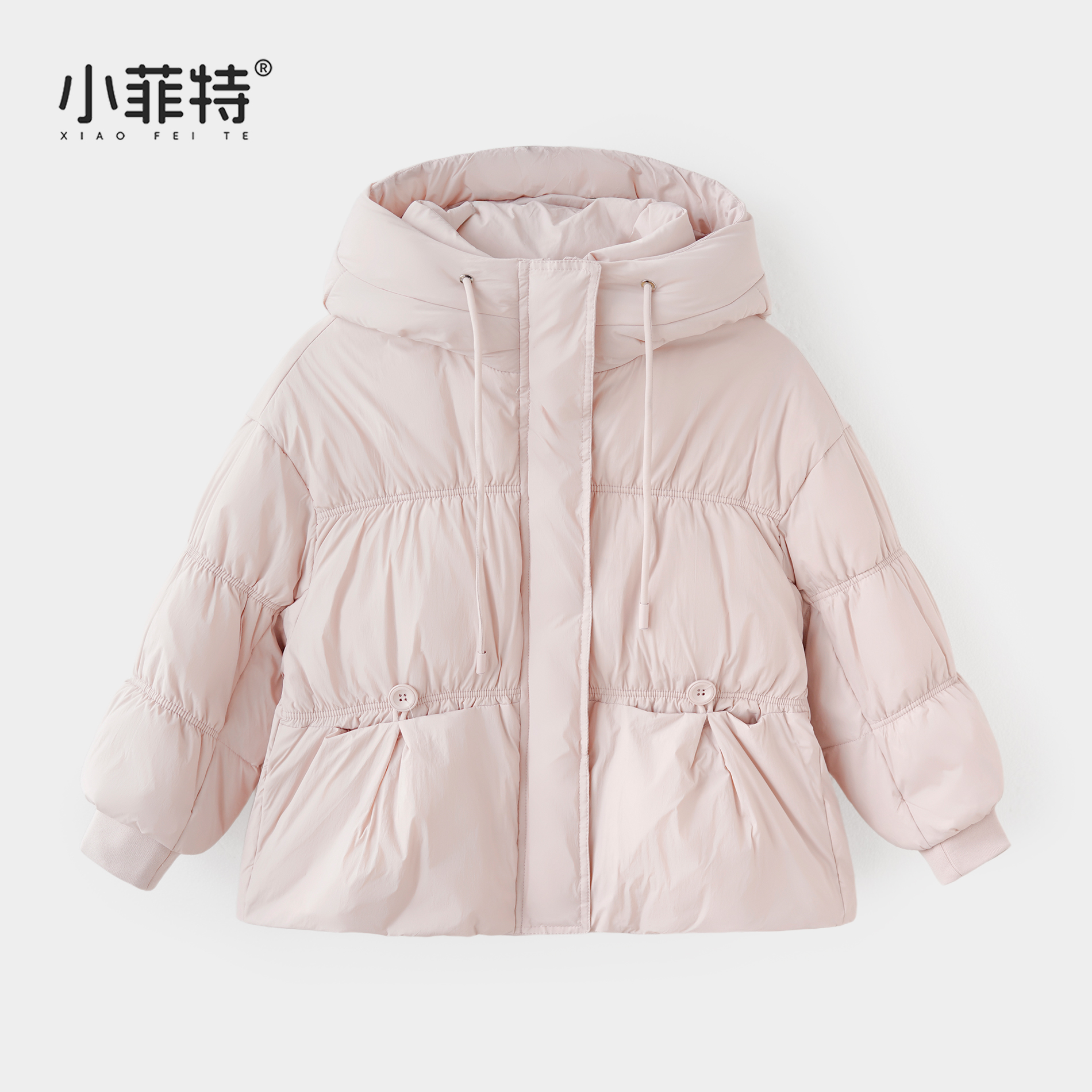 小菲特女童冬加厚连帽外套中大童保暖上衣儿童休闲衣服BGYD58003