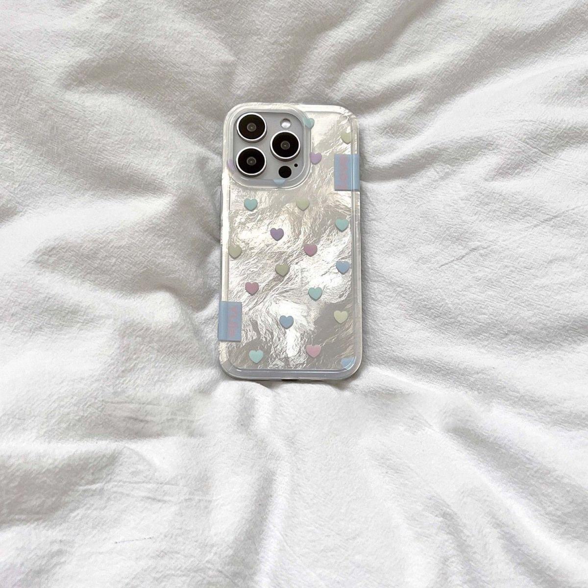 ins风满屏小爱心适用iPhone16Pro手机壳苹果15/14/13Promax女1211