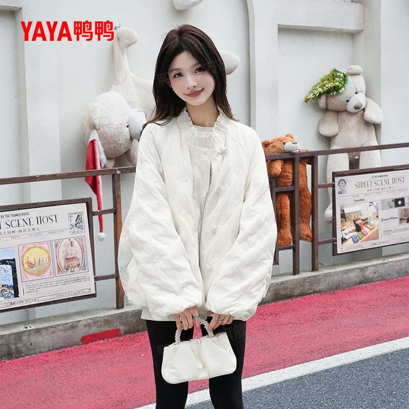 YAYA/鸭鸭【冰淇淋系列】90绒羽绒服女小个子韩版短外套YE5B606941E