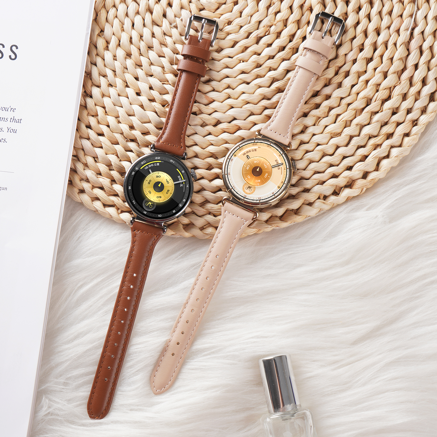 适用新款华为GT6小蛮腰watch5头层GT5真皮GT4/3表带牛皮pro手表女
