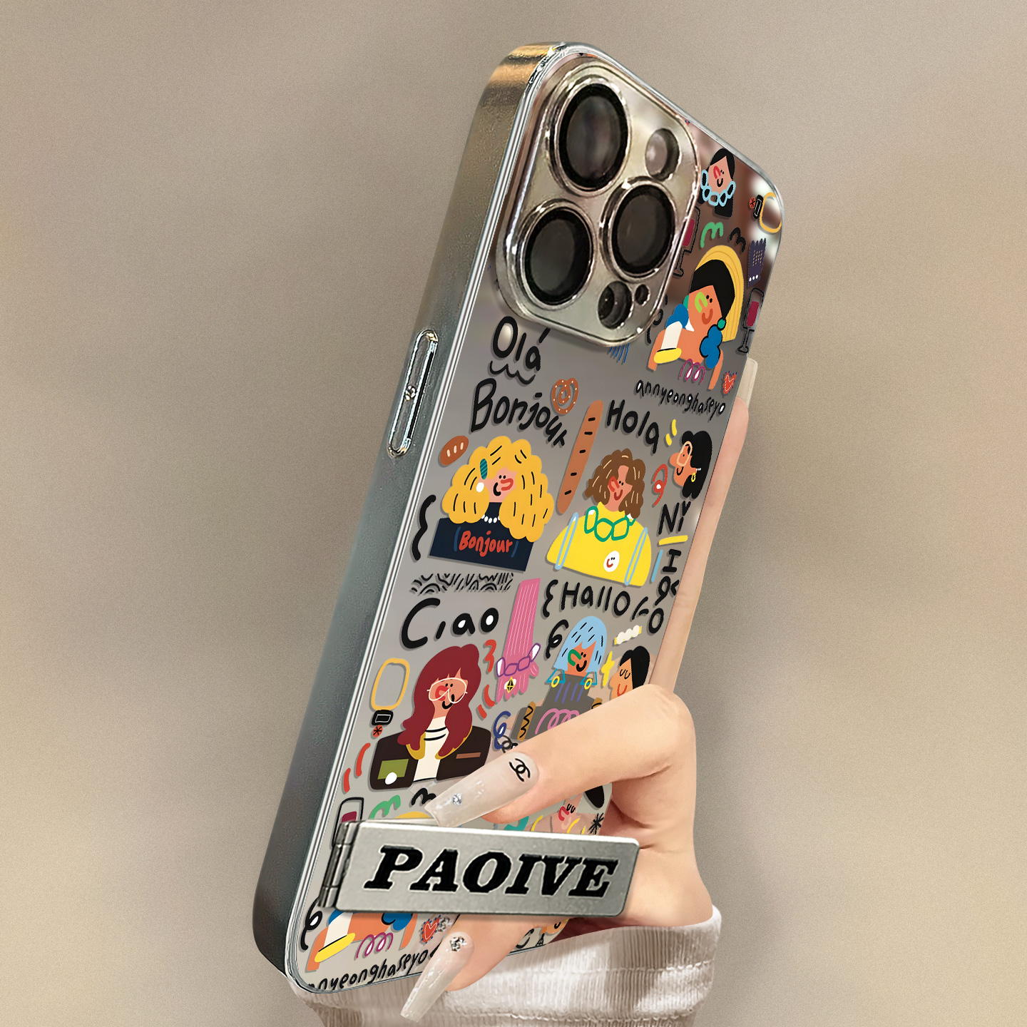 涂鸦面包女孩适用iPhone16小众手机壳苹果15promax防摔14个性全包