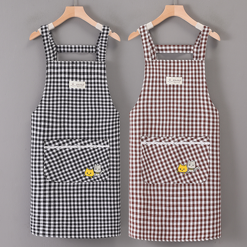 围裙工作服家用做饭韩版围腰可爱薄款透气成人上班防污防油女款