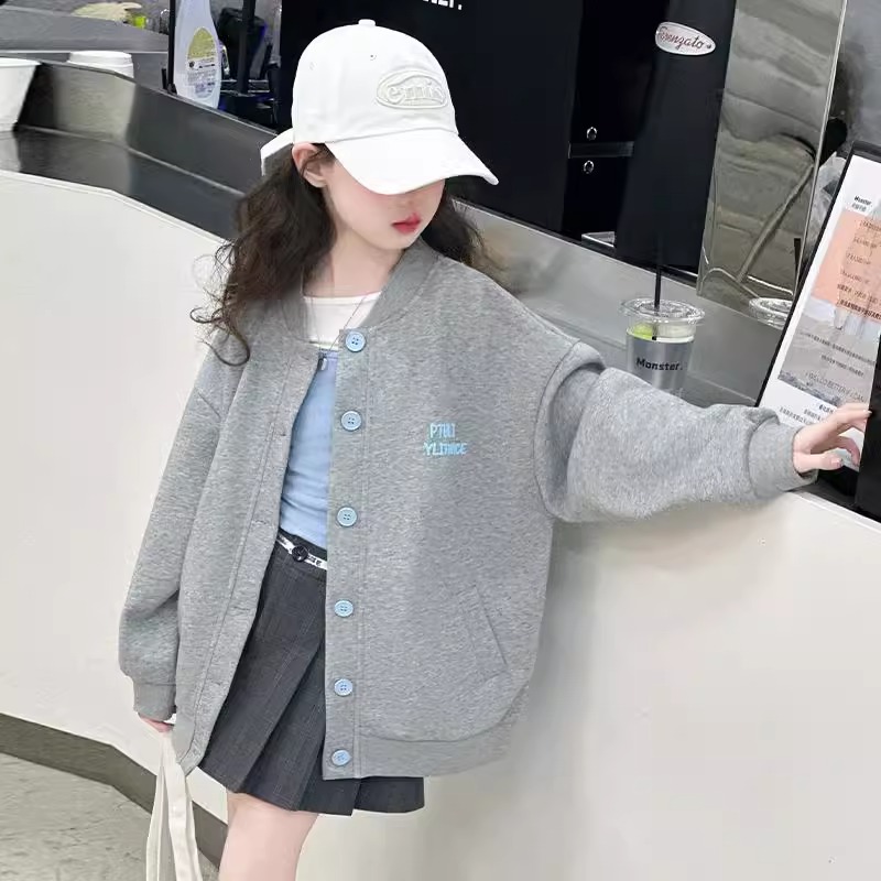 女童外套春秋款2025新款洋气时髦儿童春装棒球服女孩春季夹克上衣