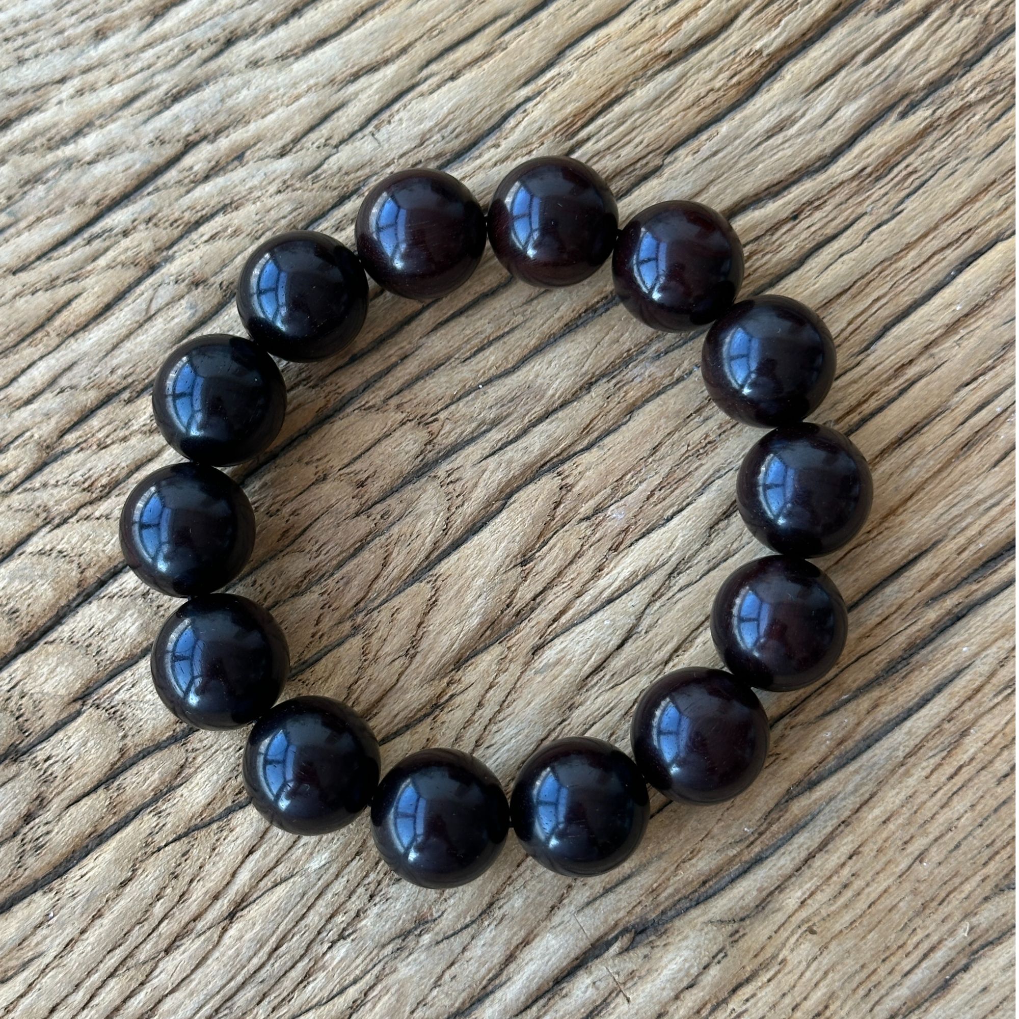 [棠棣竞秀]黑皮钢印|印度小叶紫檀圆珠|原汁原味精工包浆款 三档