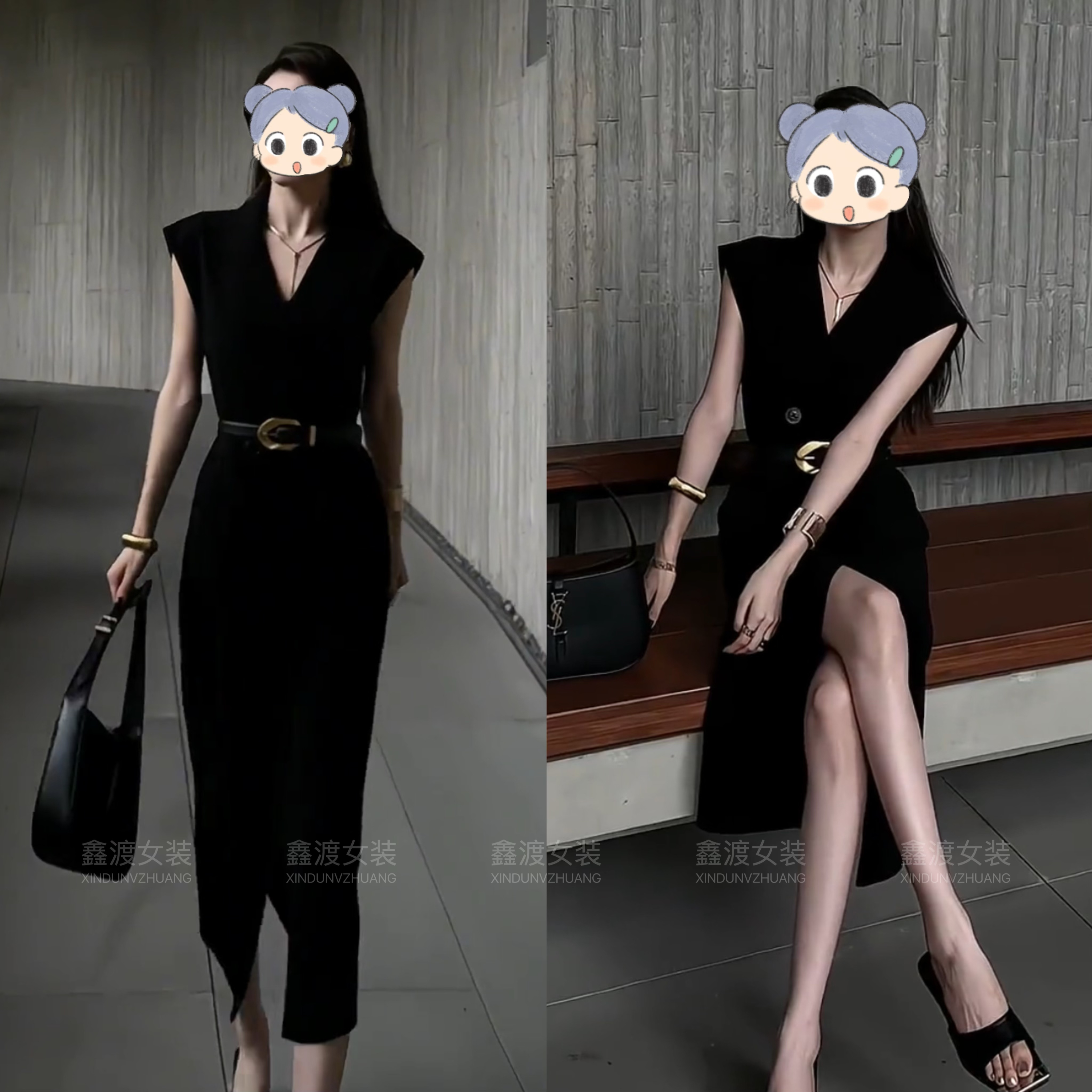 2025夏季新款时尚显瘦气质女士网红洋气连衣裙百搭款D5388