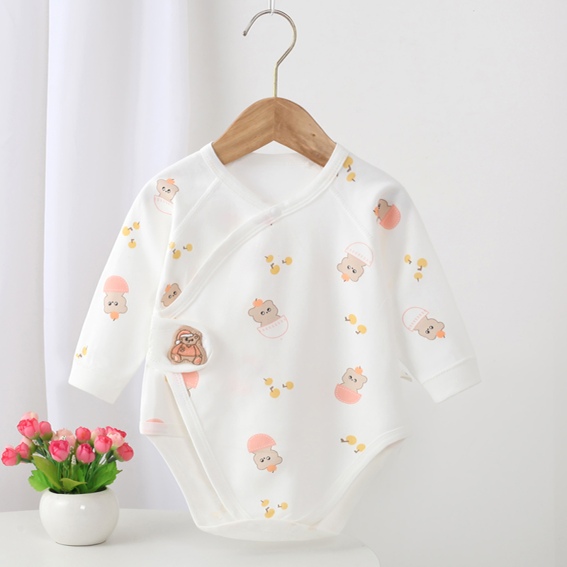 婴儿纯棉包屁衣新生儿衣服宝宝睡衣无骨爬服春秋款连体衣三角哈衣