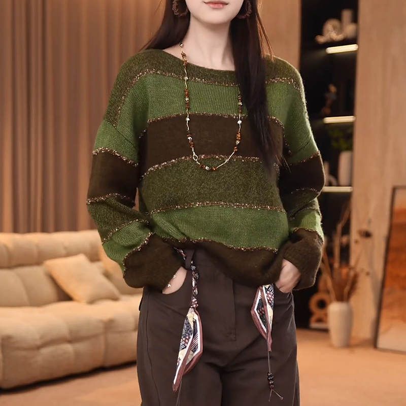 2025早秋高质感韩系慵懒风休闲气质针织上衣设计感小众百搭女士