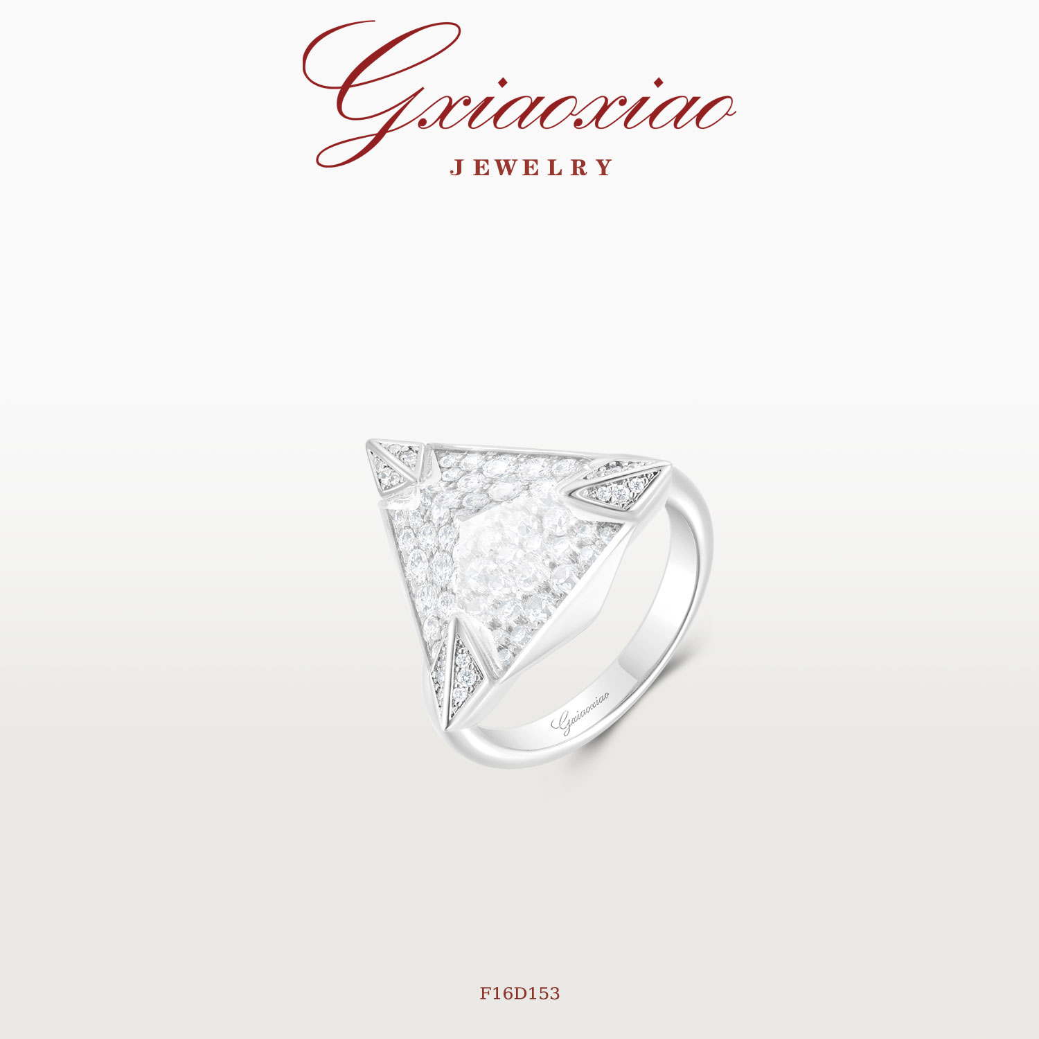 G XIAOXIAO 镀K金【三角秘境】法式气质几何三角形戒指 F16D153