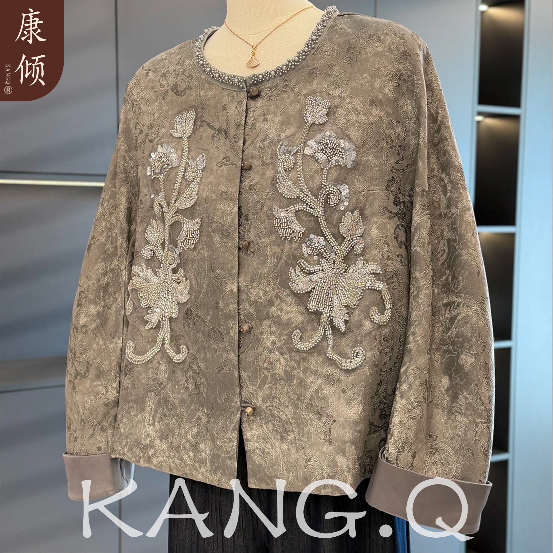 中式国风妈妈装外套女开衫秋装新款上衣气质百搭中老年夹克衫外搭