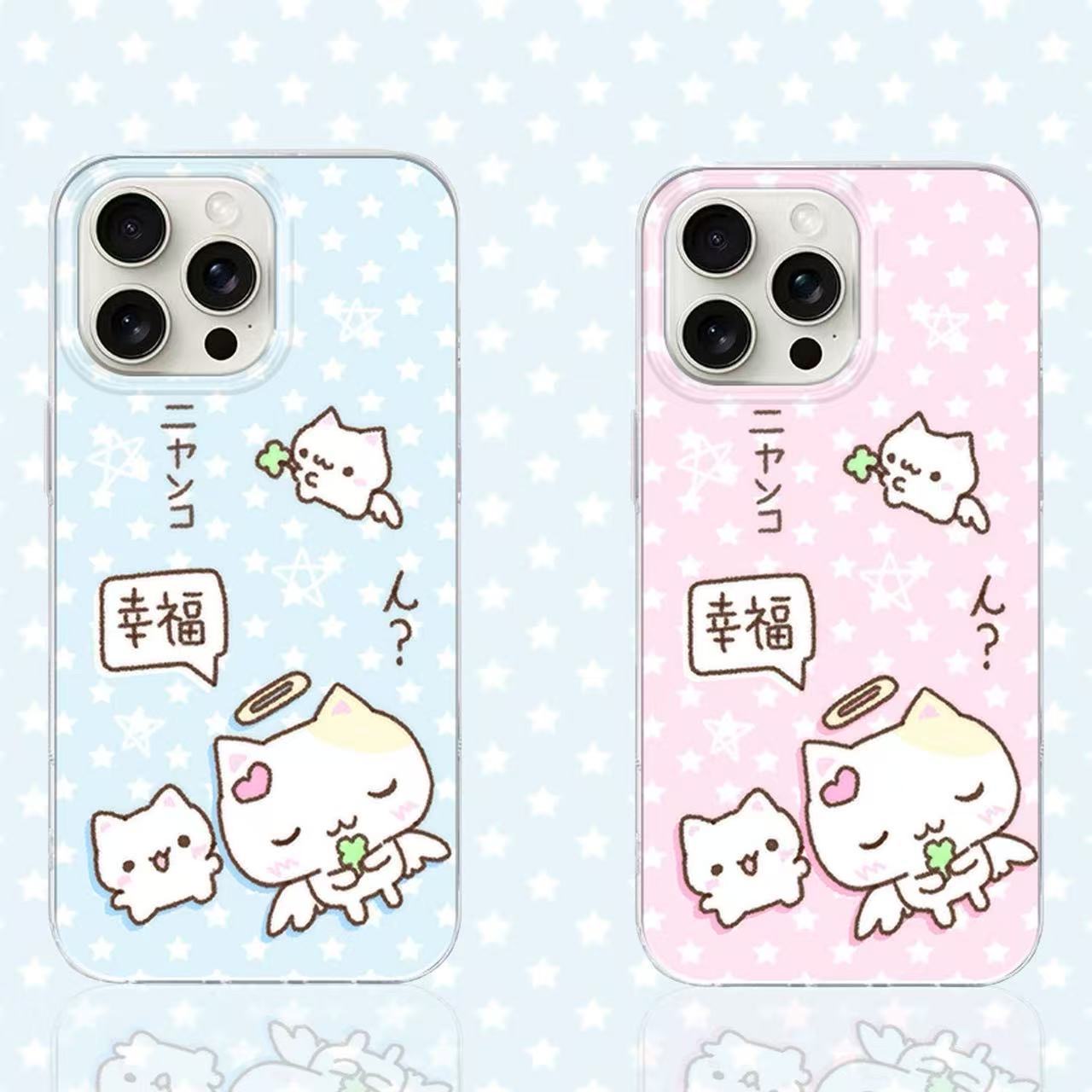 幸福小猫适用于苹果17promax手机壳16Pro/15VIVO华为OPPO小米情侣