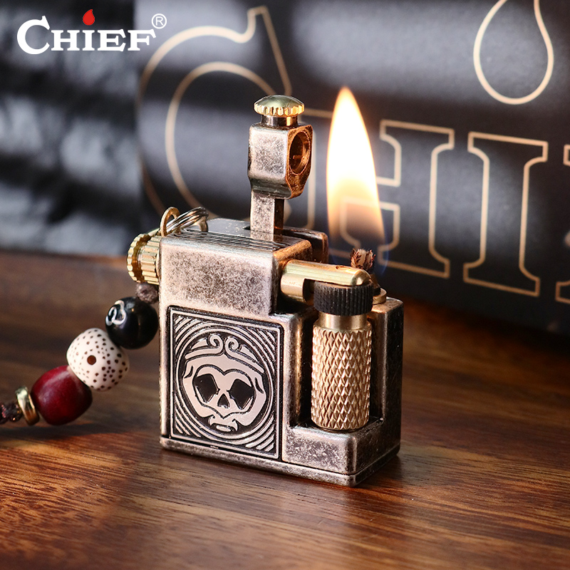 潮流大圣小方砖镀钛工艺克罗心贴彰打火机精致创意油机挂件式礼物