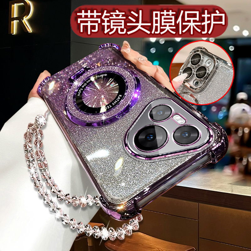 适用华为Pura80新款手机壳网红高级感puar80个性创意闪粉支架软壳