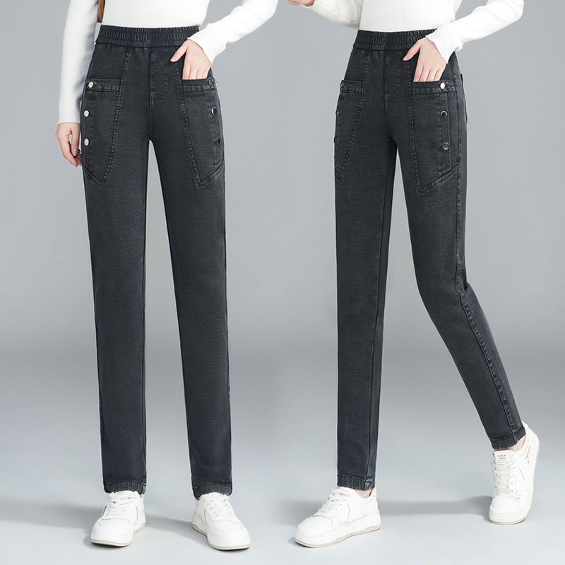 女士高腰显瘦宽松百搭弹力小脚哈伦秋冬牛仔裤休闲秋季裤子春秋款