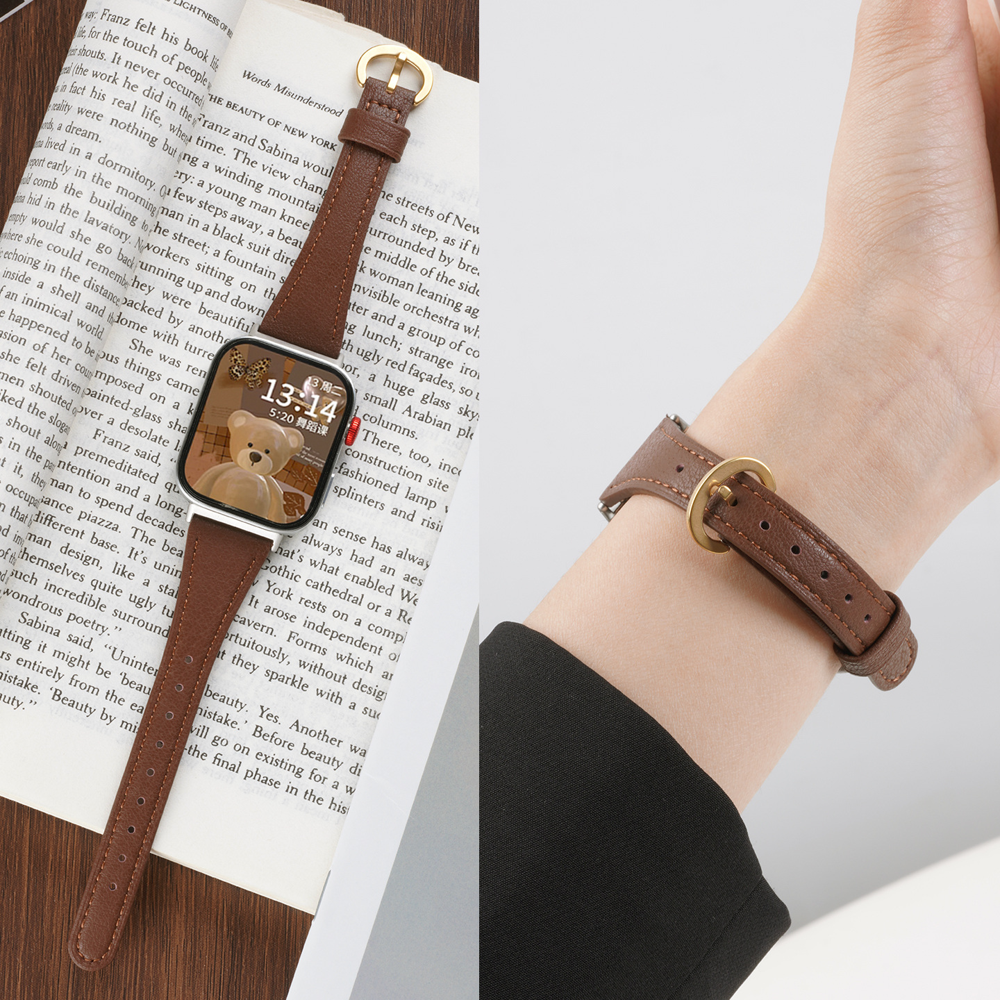 适用华为FIT4/3手表fit4pro表带小蛮腰羊皮质智能运动手环女腕带