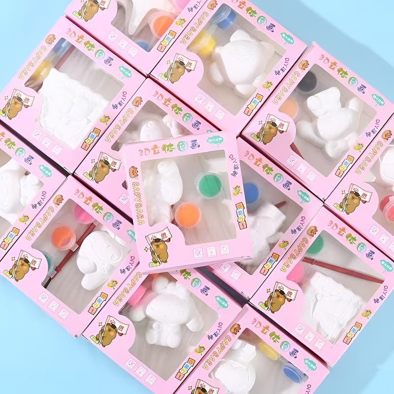 手绘石膏娃娃DIY涂鸦玩具创意礼物精美礼盒装幼儿园活动摆摊礼品