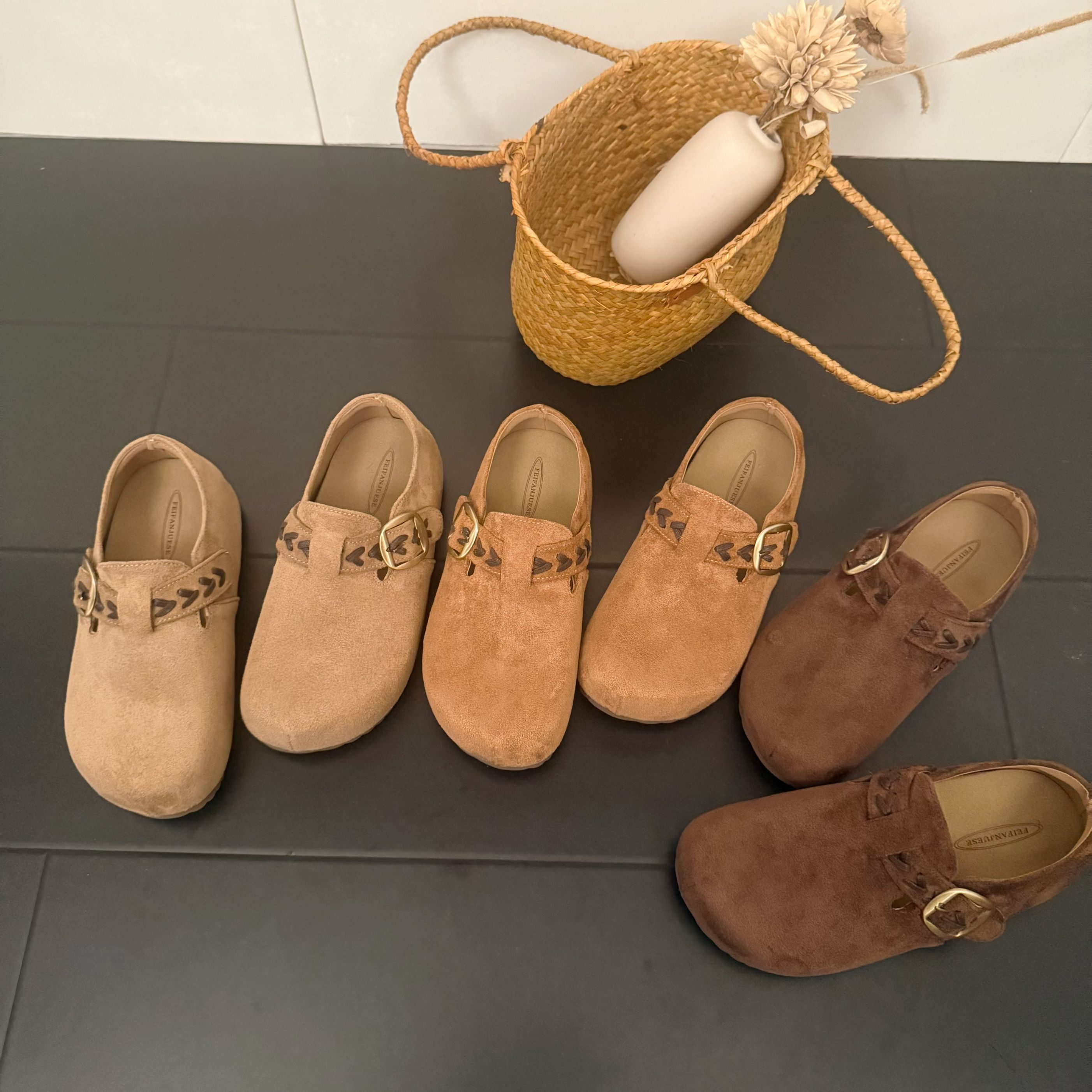 厚底内增高全包勃肯鞋一脚蹬单鞋女2025秋季新款乐福鞋博肯豆豆鞋