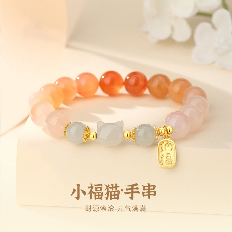 925银手链 猫咪手串女款手链国风古风银生日礼物送女友送同学闺蜜