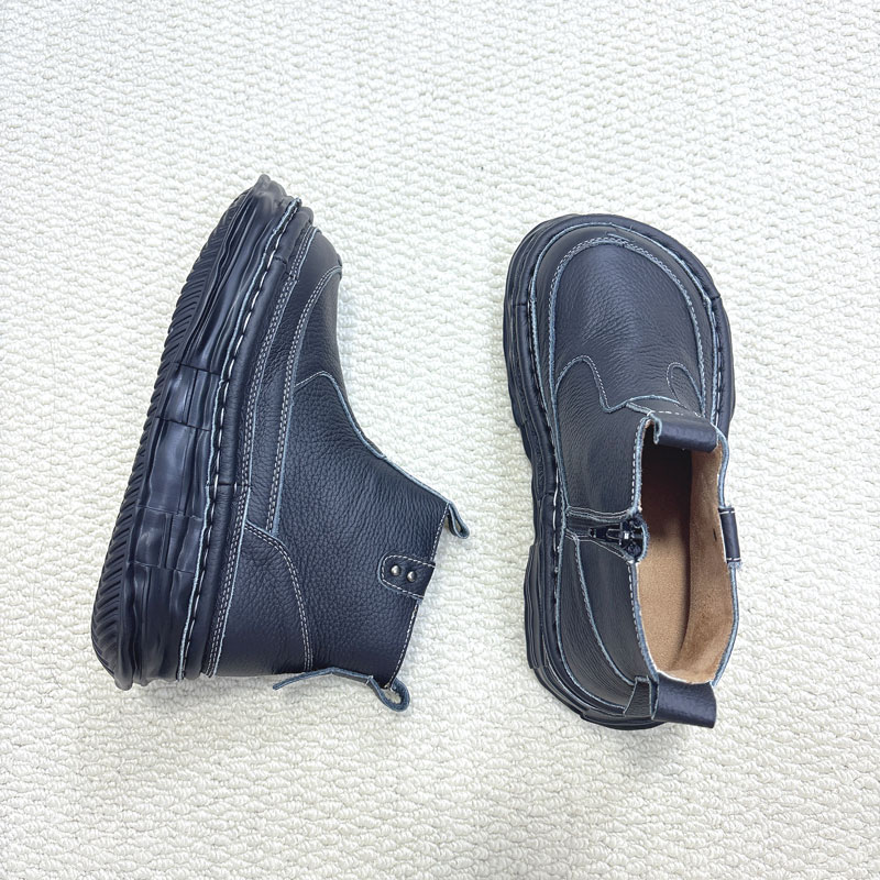 X719-61手工原创秋冬新款英伦风酷飒牛皮马丁靴女厚底百搭短靴子