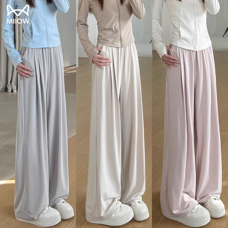 猫人冰丝防晒裤女夏2025新款高腰显瘦宽松速干凉凉运动阔腿山本裤