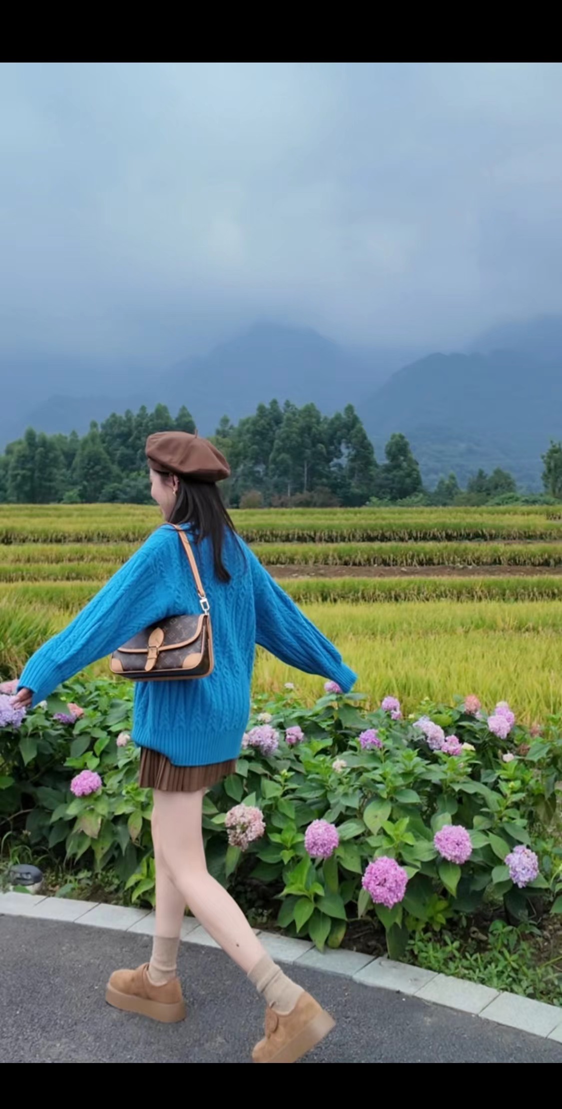 复古麦穗毛衣女2025新款秋冬宽松外穿慵懒风加厚软糯中长针织上衣