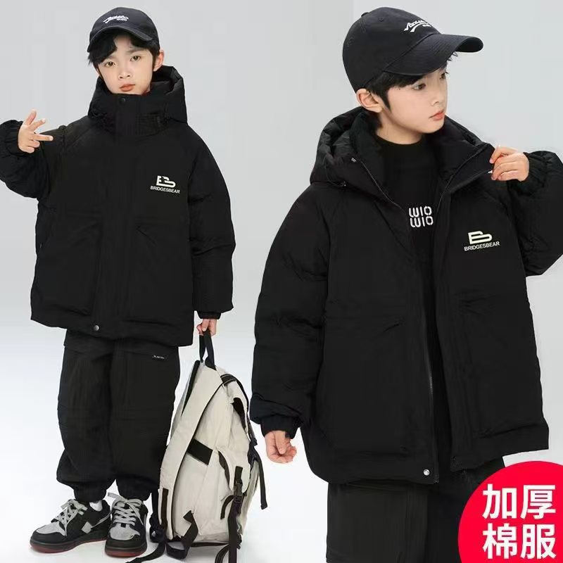 【耀选】男童冬季新款棉衣中大童洋气冬装宽松休闲棉服保暖外套