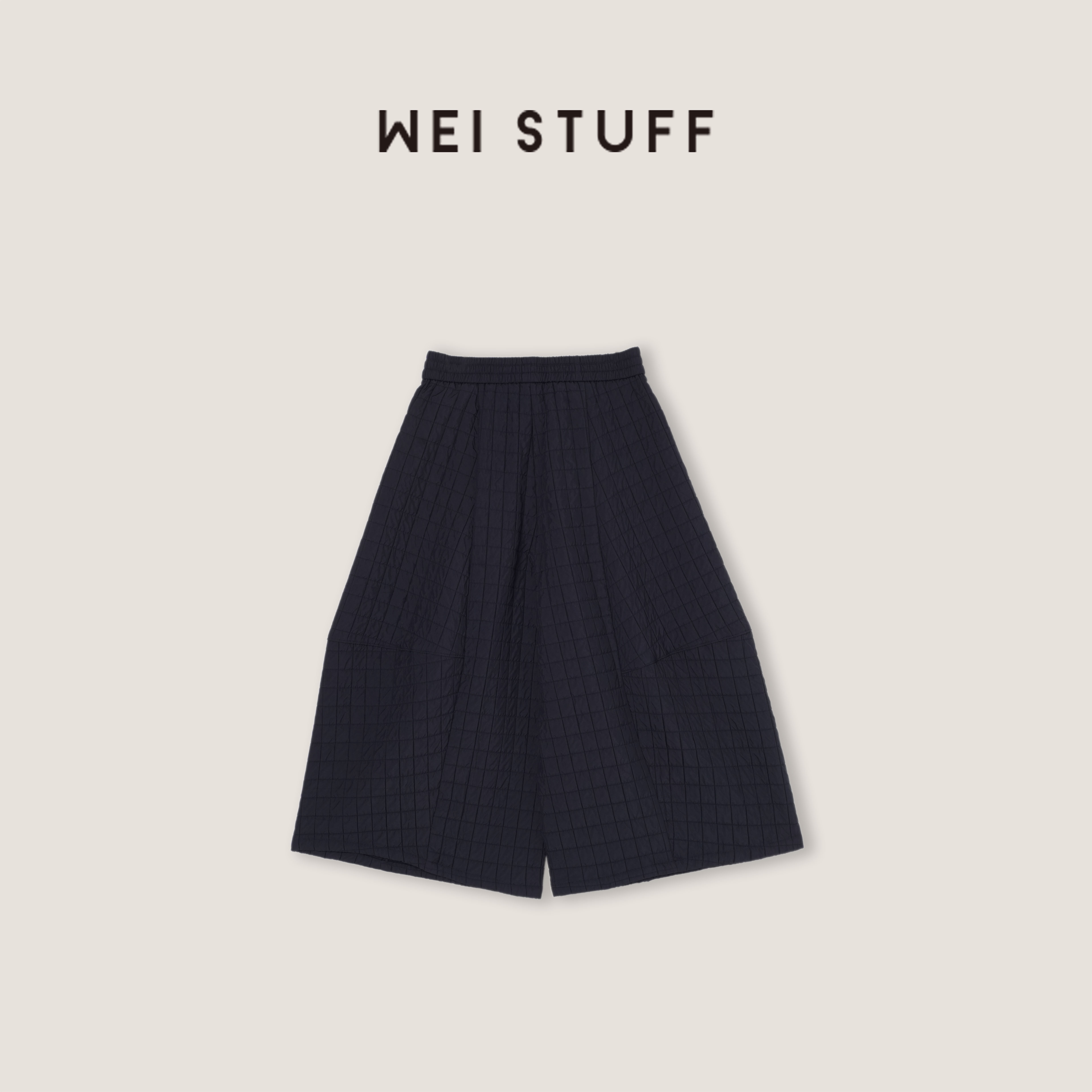 WEI STUFF “格子灯笼裤”时尚百搭高腰直筒格子灯笼休闲裤 10712.