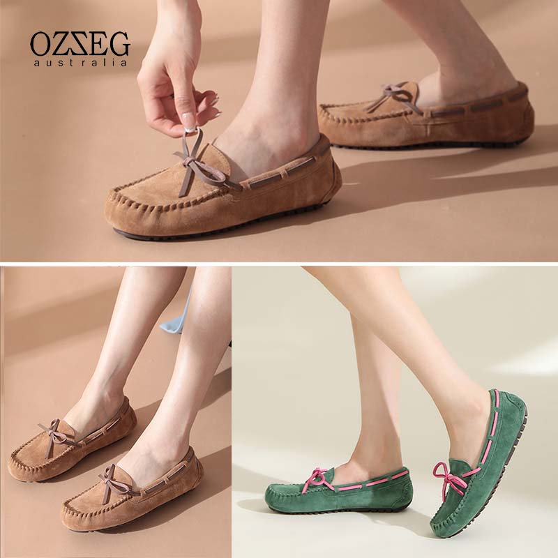 【经典款】OZZEG澳泽格豆豆鞋女秋季真皮一脚蹬休闲孕妇单鞋Z5131
