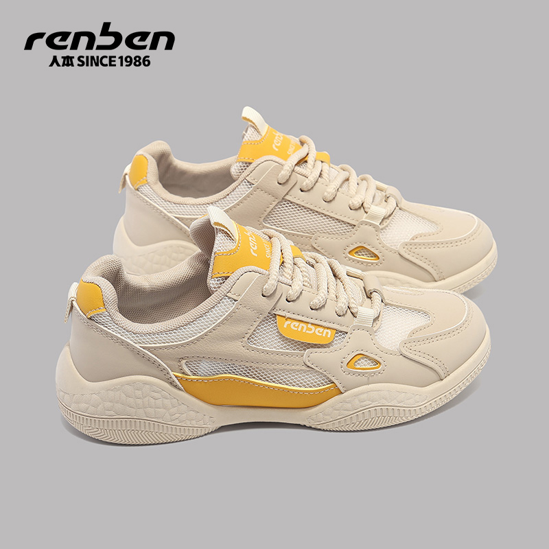 人本官方旗舰店学生跑步鞋女夏季轻薄透气2025网面ins潮流韩版ol