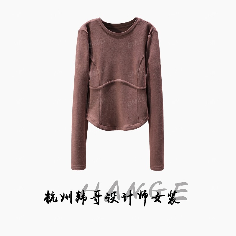 【韩哥欧货女装】冬季发热双面绒《鱼骨》高弹显瘦打底上衣26062-B2
