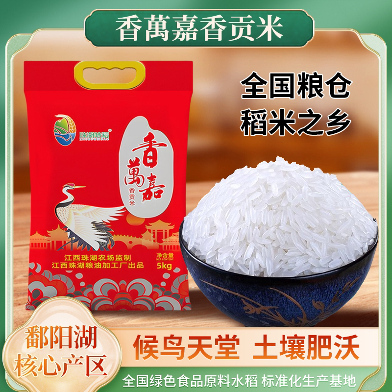 25年新米口感软糯清香长粒鄱阳湖源生态贡米生态长粒香米真空包