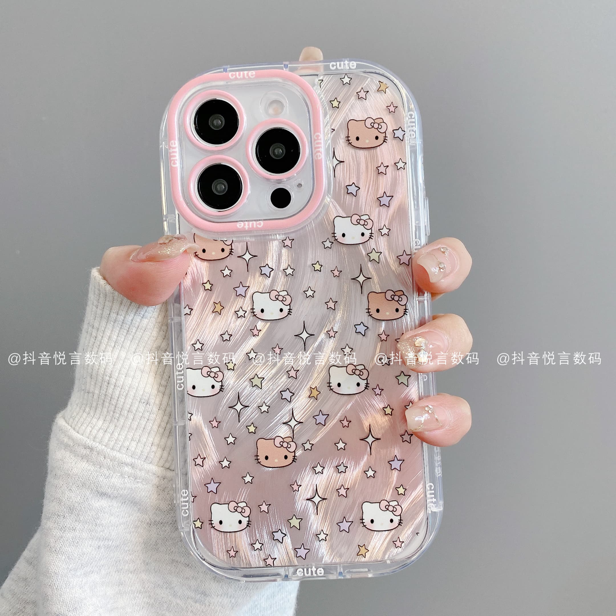 泡芙羽纱适用iphone16promax苹果15/14/13/12华为小米手机壳凯蒂